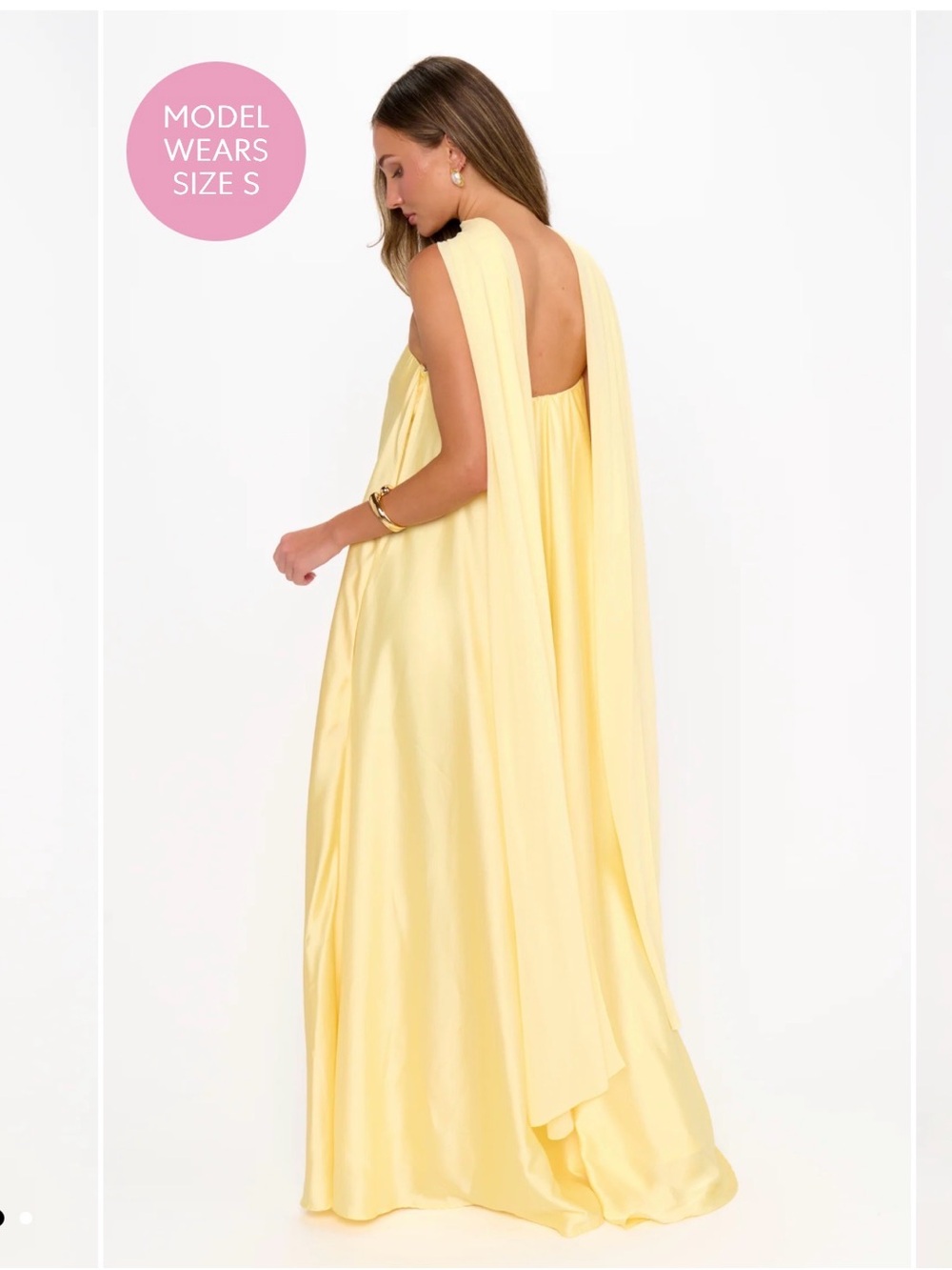 Show Me Your Mumu Strapless Yellow Bridesmaids Dress with neck scarf - Picture 2 of 11